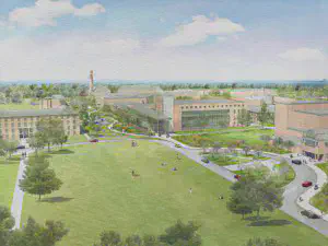 An artist’s rendering of a proposed Interdisciplinary High Performance Computation Center, part of the CSI Master Plan.