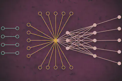 Using a supercomputing system, MIT researchers developed a model that captures what global web traffic could look like on a given day, including previously unseen isolated links (left) that rarely connect but seem to impact core web traffic (right). *Image courtesy of the researchers, edited by MIT News*