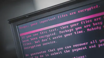 A laptop displays a message after being infected by a ransomware as part of a worldwide cyberattack on June 27, 2017 in Geldrop. – The unprecedented global ransomware cyberattack has hit more than 200,000 victims in more than 150 countries, Europol executive director Rob Wainwright said May 14, 2017. Britain’s state-run National Health Service was affected by the attack. (Photo by Rob Engelaar / ANP / AFP) / Netherlands OUT (Photo by ROB ENGELAAR/ANP/AFP via Getty Images)