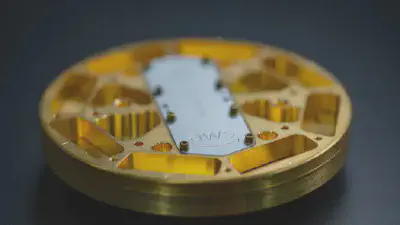 A microwave package encloses the AWS quantum processor. The packaging is designed to shield the qubits from environmental noise while enabling communication with the quantum computer’s control systems. Source: AWS